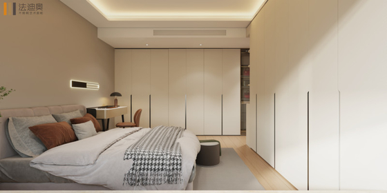 Elegant Beige Multi Functional L Shaped Fitted Wardrobes Corner Bedroom Wardrobe