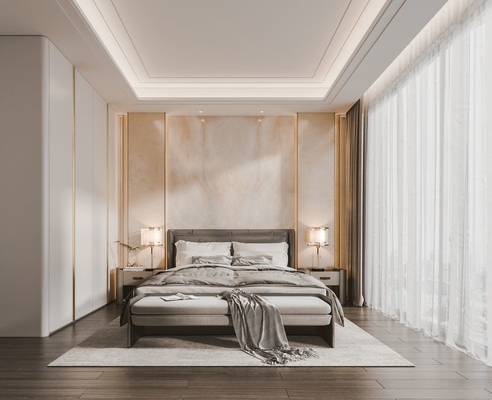 Luxurious Cream White Wardrobe With Gold-Accented Elegance High Durability