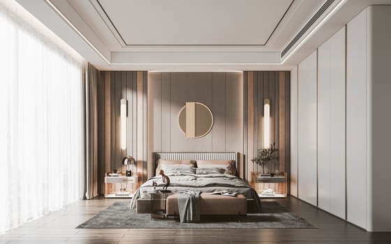 Luxurious Cream White Wardrobe With Gold-Accented Elegance High Durability