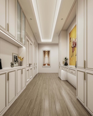 Durable Elegantly Crafted Custom Walk In Closet  With Refined Gold Detailing
