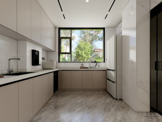 Classic Modern Fadior Stainless Steel Custom Kitchen Cabinet With U-Shaped Design