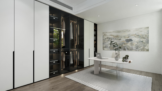 Fadior Stylish Classic Armadio Nero E Bianco Set Armadio Multifunzionale