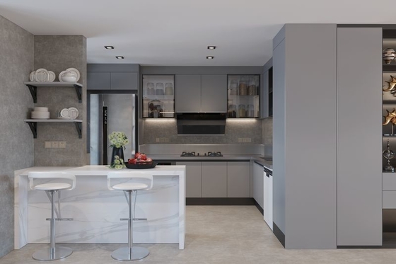 Armadio da cucina elegante e funzionale con finitura grigio stellato Fadior