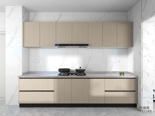 Armadietti da cucina lineari doppi in acciaio inossidabile di legno leggero con soluzione di stoccaggio migliorata