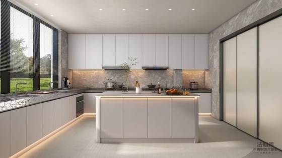 Moderna cucina Fadior S in forma di U Cucina in acciaio inossidabile ultra-moderna per la vita contemporanea Durable Funzionale ed elegante